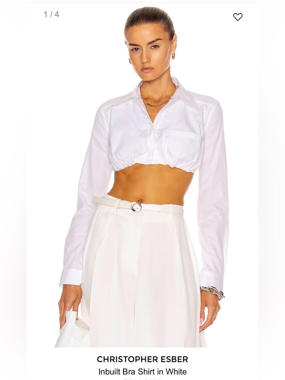 Christopher Esber Inbuilt Bra Shirt in White | Size 4